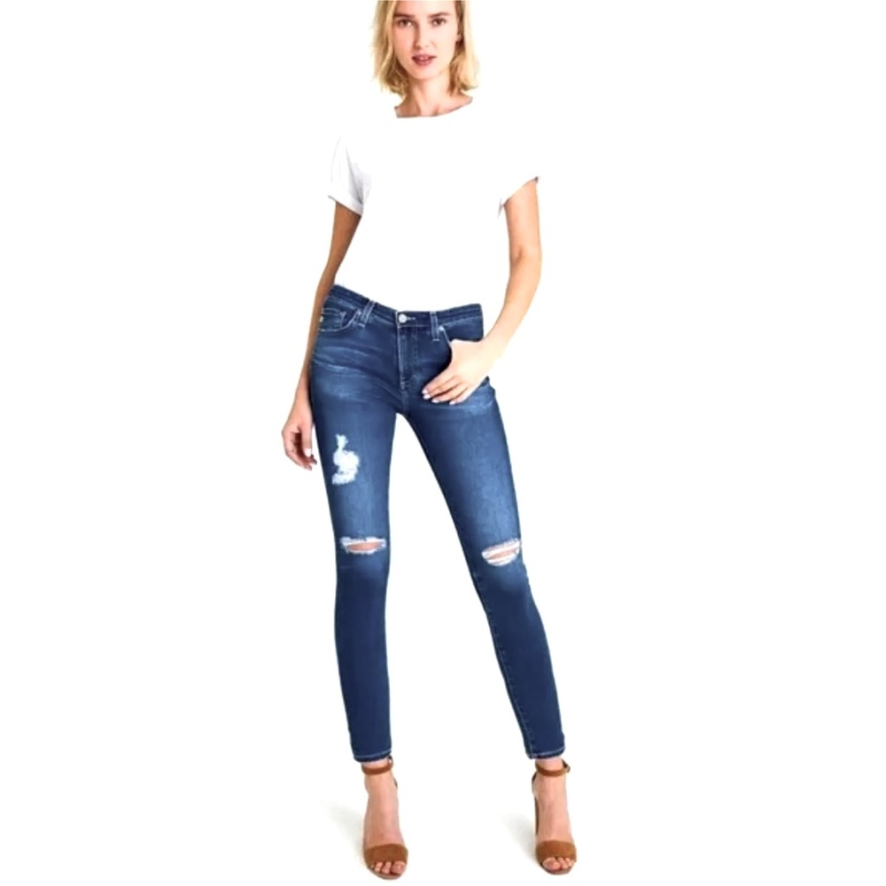AG ADRIANO GOLDSCHMEID SUPER SKINNY LEGGING DISTRESSED ANKLE JEANS Sz28R